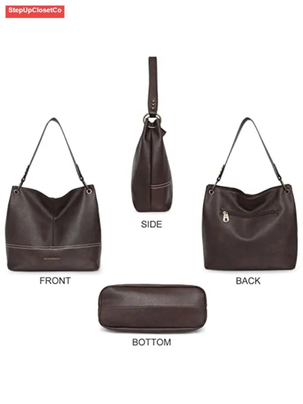 Women's Hobo Shoulder Bag Vegan Leather Tote Handbag
